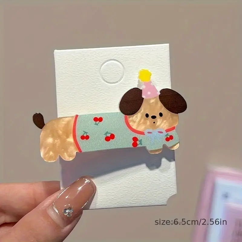 2pcs 3pcs 5pcs cartoon animal hair clip set cat and puppy hairpins cute   clips for women party stylish   bangs barrette fashionable hairstyle accessories birthday gift Product details 5