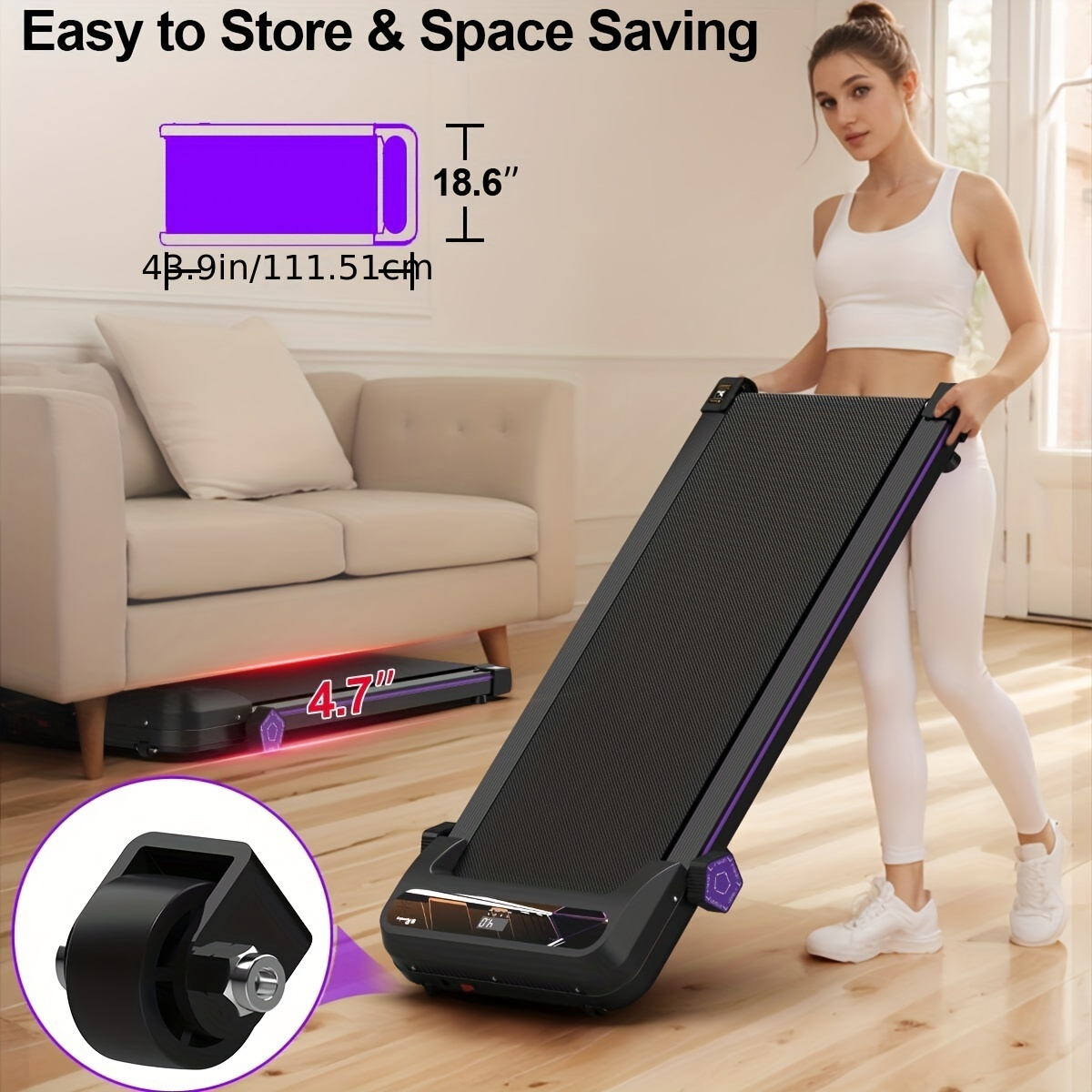 Incline Walking Pad ANCHEER Incline Under Desk Treadmill,4 In