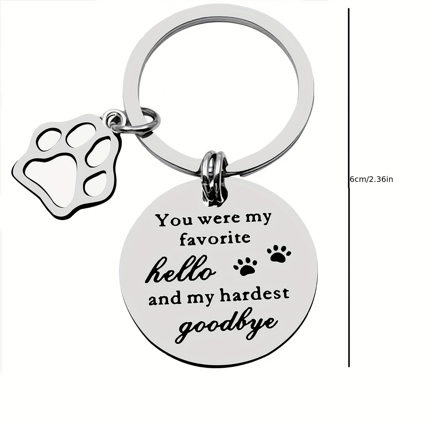 Favorite Hello Hardest Goodbye Dog Keychain Personalized Pet 