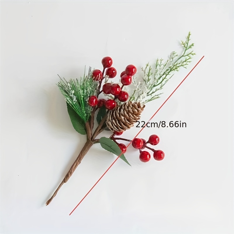 White Christmas Berries/Berry Stems Pine Branches & Artificial Pine  Cones/White Holly Spray/Wreath Picks for Decor - AliExpress