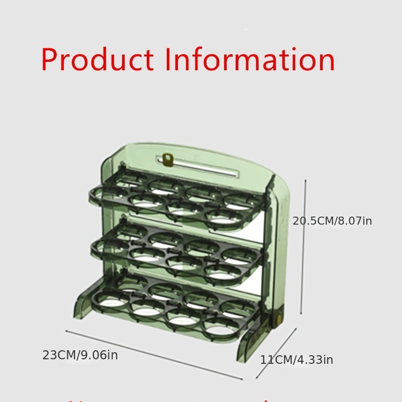 3 Tier Egg Storage Rack Refrigerator Side Door Holder