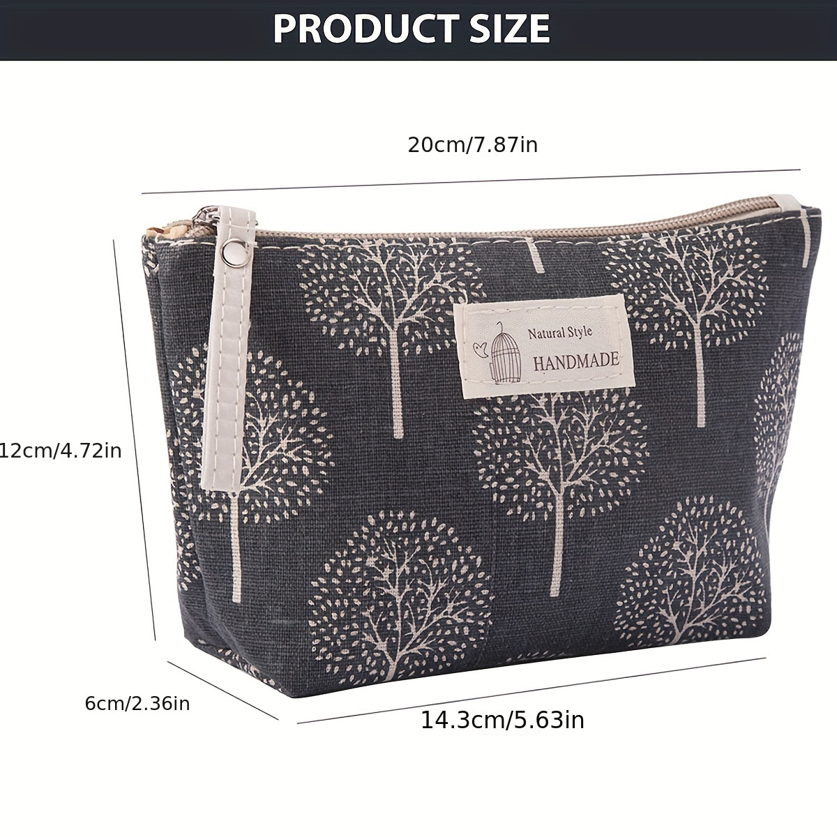 Travel Cosmetic Bag,Small Makeup Bag for Women,Black White Graphic