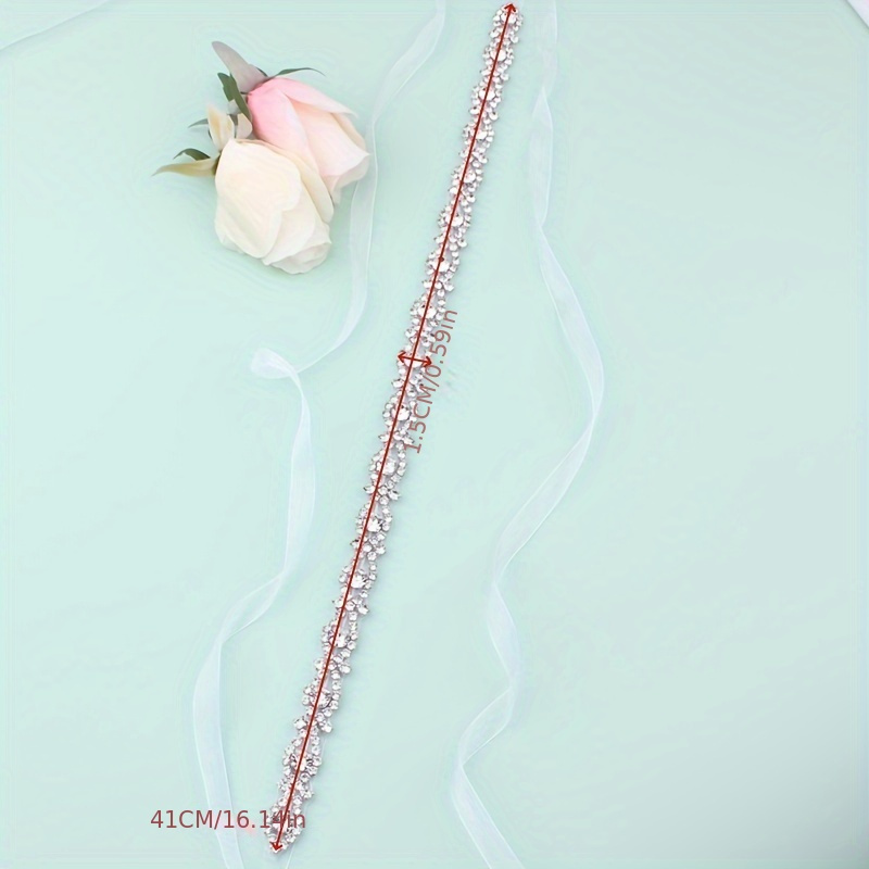 элегантный свадебный пояс модный аксессуар для свадебного платья с блестящими акцентами 16 14 x 0 59 лента детали 4