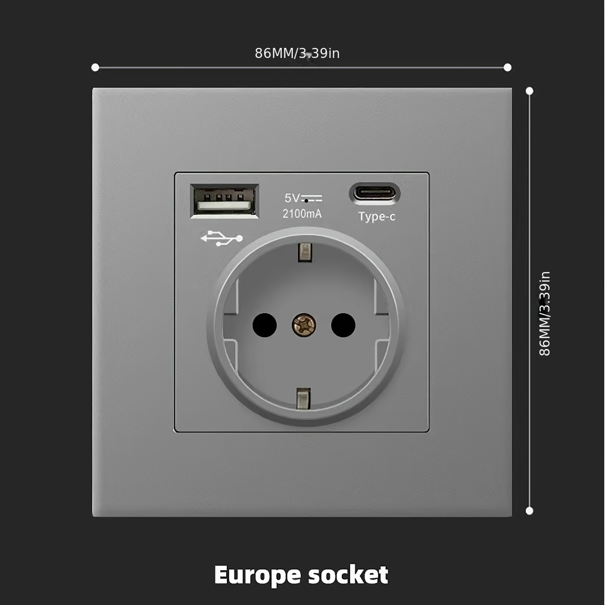 Presa Corrente A Muro Standard Euro 2.1a 5v 1 Pz Presa A - Temu Italy