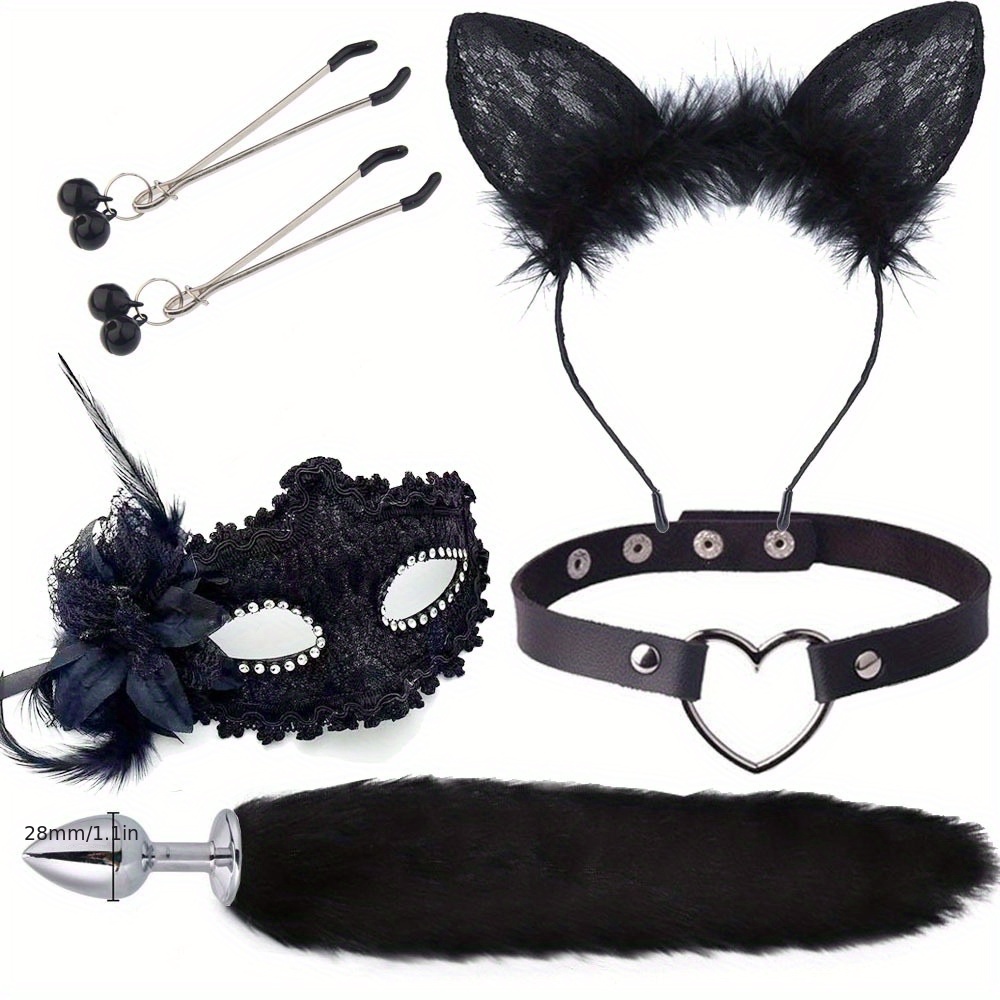 Valentine's Day Fox Tail Butt Plug Ear Headband Bell Ribbon - Temu