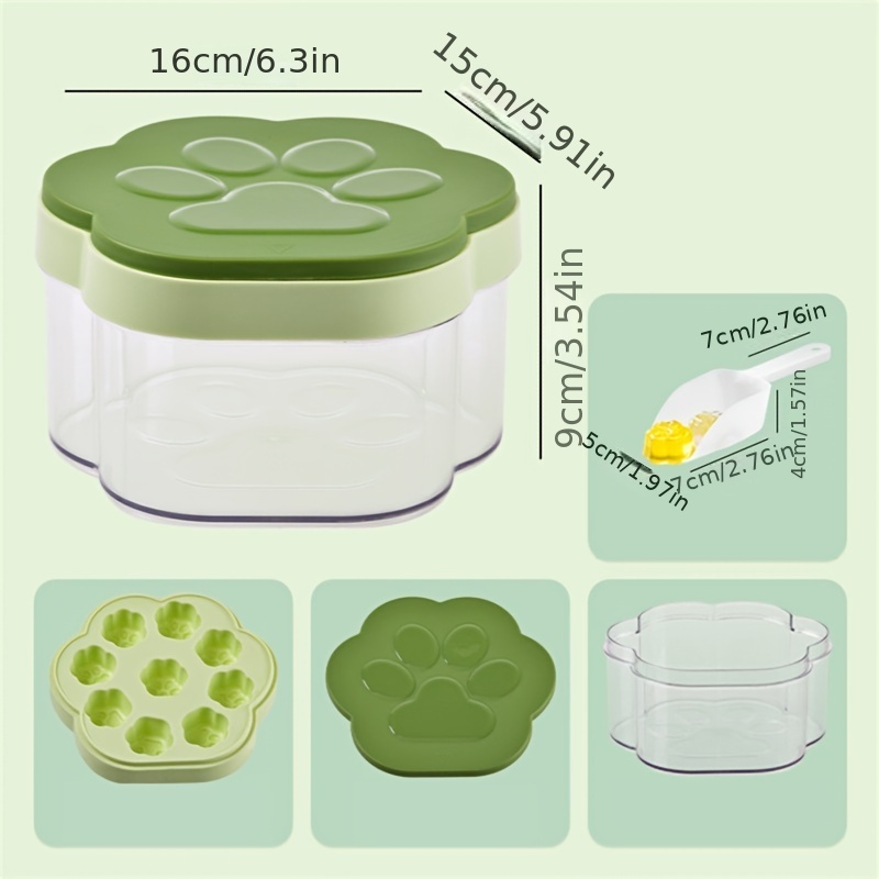 1pc Cartoon Silicone Mold Food Freezer Tray With Lid Food Storage