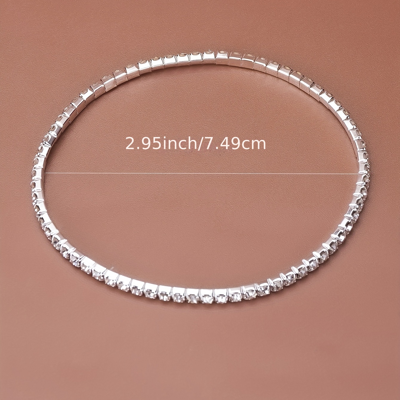 Rhinestone Claw Chain Silver Plated Anklet