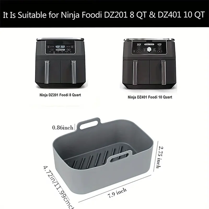 Air Fryer Silicone Liners Rectangular For Ninja Foodi Dual - Temu