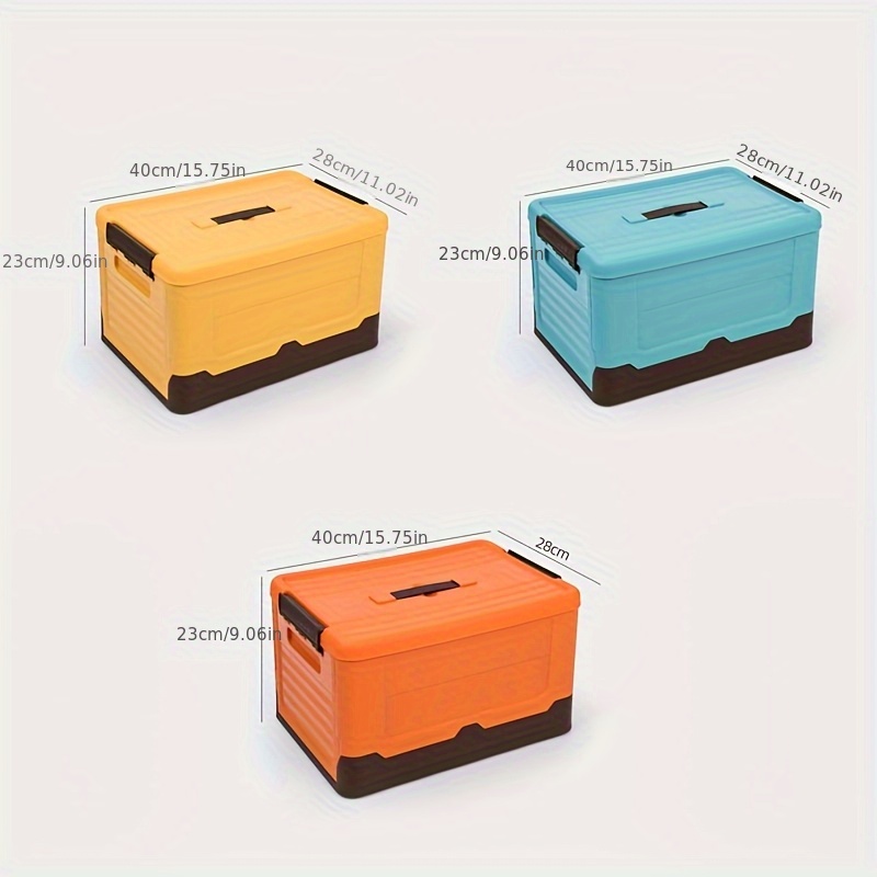 3pcs Large Plastic Storage Bins With Lids- Modern Stacking Organizer For Camping, Sleeping Bags, Blankets, Kitchen Essentials- Suitable For Car, Bedroom, Home, Dormitory, Picnic- Foldable And Portable