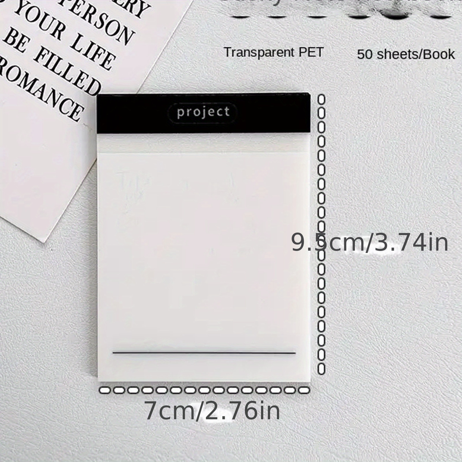 Clear Sticky Notes Large Grid Pad Waterproof Easy To Post Writable Note