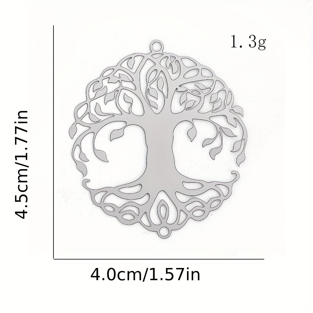 Image of 2pcs, 4cm Stainless Steel Tree Of Life Hanging Decor Pendant, Garden Bird Repeller Mirror Aesthetic Indoor Wind Chimes Parts Charms Making