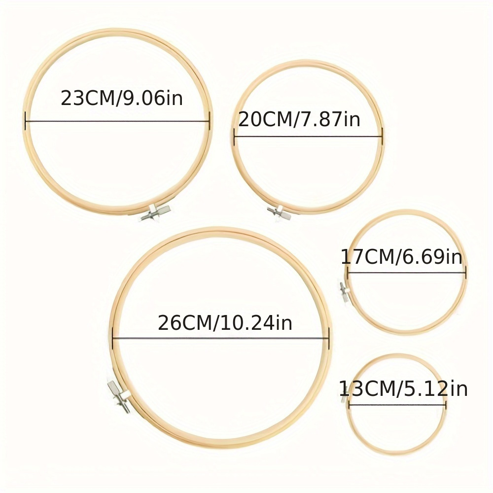 5pcs Embroidery Hoops Bamboo Circle Cross Stitch Hoop Ring 5 Inch To 10  Inch For Embroidery And Cross Stitch
