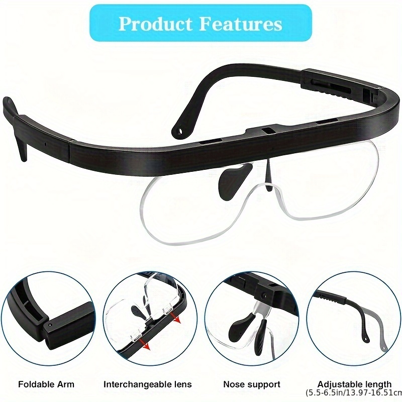 Headband Magnifier,Head Mount Magnifying Glasses Folding Magnifier