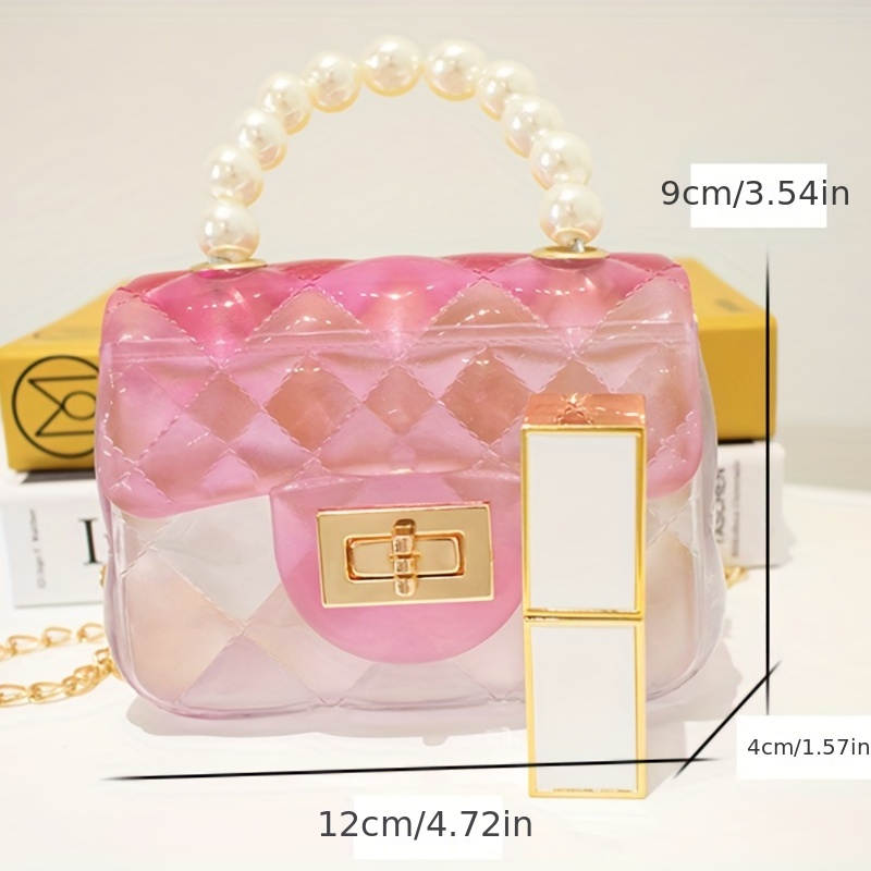 Clear Handbag With Inner Pouch, Trendy Chain Crossbody Bag, Women's Pvc  Jelly Flap Purse - Temu