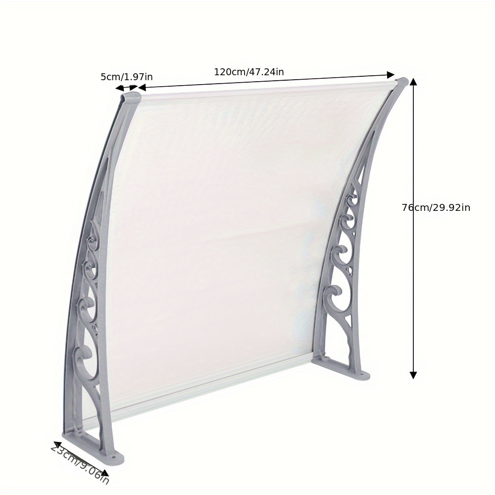 E-shop Polycarbonat Türüberdach, Türmarkise, Aluminiumhalterung, 80X120Cm, Dach, Schutz, UV-Schutz, Transparent