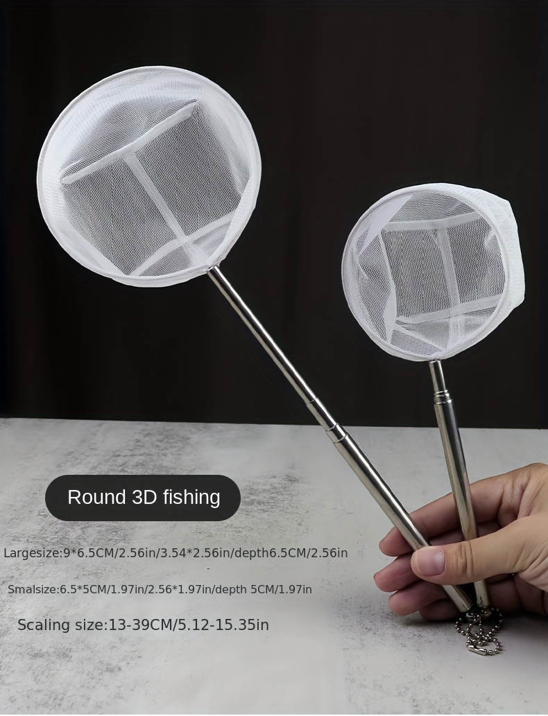 3d Telescopic Fish Tank Catch Net Aquarium Catching Shrimp Net Retractable  Small Stainless Steel Rod Round Shape Fishing Net - Temu United Kingdom