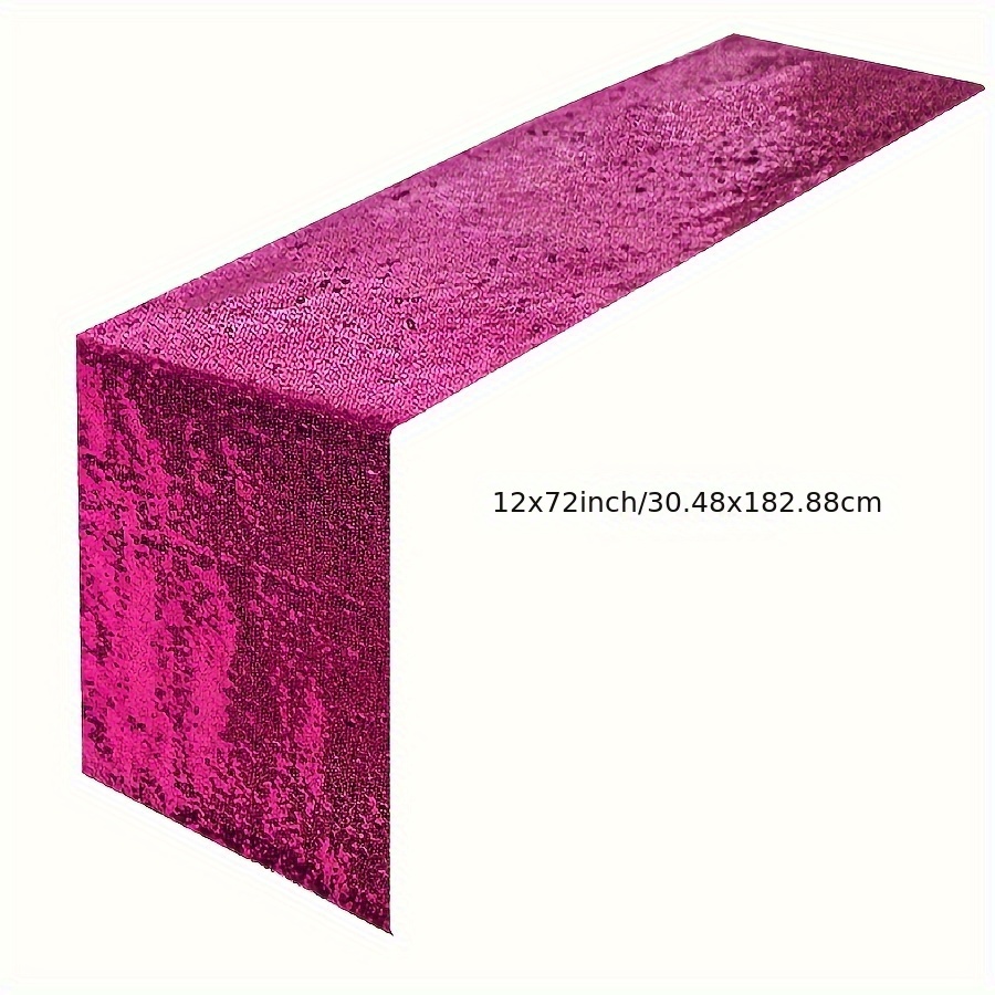 Image of 1pc, Sequin Table Flag, Sequin Tablecloth, Suitable For Wedding Parties, Birthday Parties, Decoration, Graduation And Engagement Ceremony Table Flags