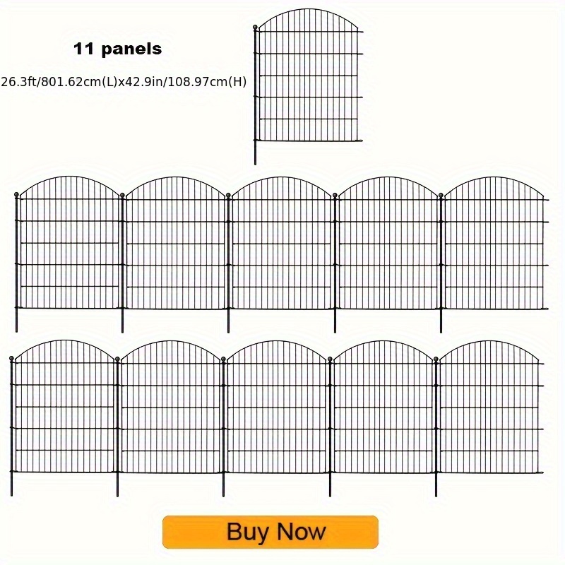 Gartenzaun 10 Paneele – 78,7 Cm Hoch, 7,2 M Lang, Rostfrei & Grabenlos Für Hunde & Tiere