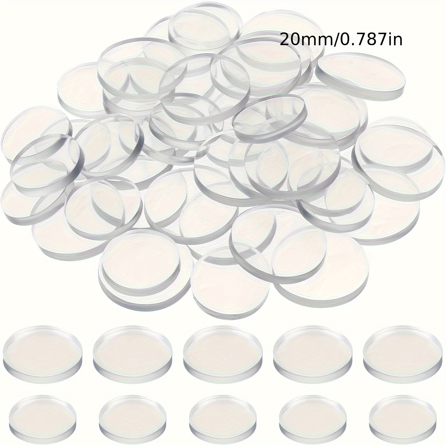 TEMU 25 pièces Protège-bords de Table en Verre Transparent - Patins -dérapants en PC Non Adhésifs, Épaisseur 3mm, Ronds, Compatibles pour Bords de