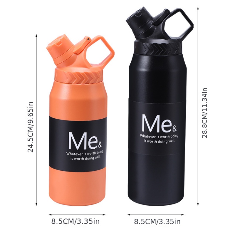 Large Capacity Portable Water Bottle With Handle Stainless - Temu