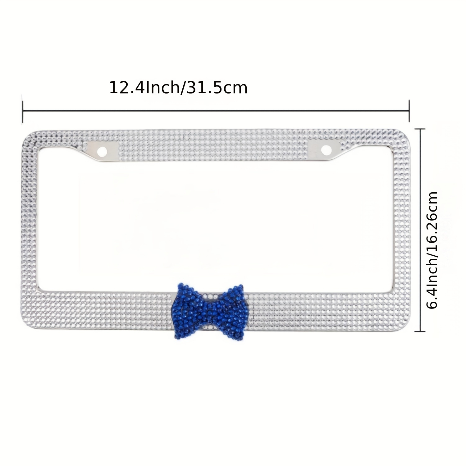 Blue rhinestone license store plate frame