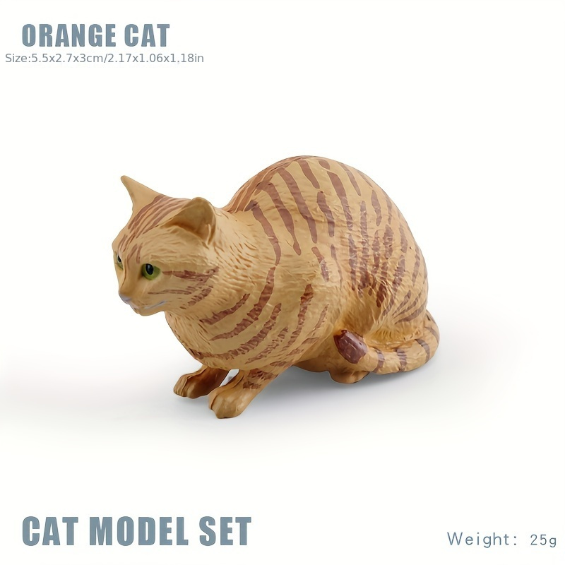 Fa Fantarea Realistic Miniature American Shorthair Cat Model - Chibi-style Collectible Figurine Suitable For Display, Education & For Breeding Games