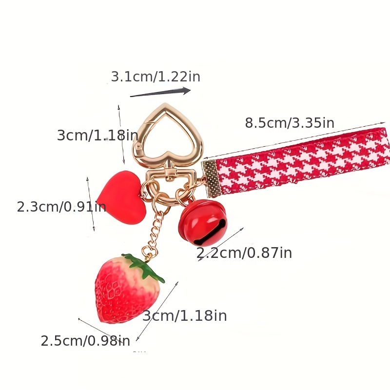 1pc Strawberry Shaped Fashionable Keychain Purse Accessory For Women