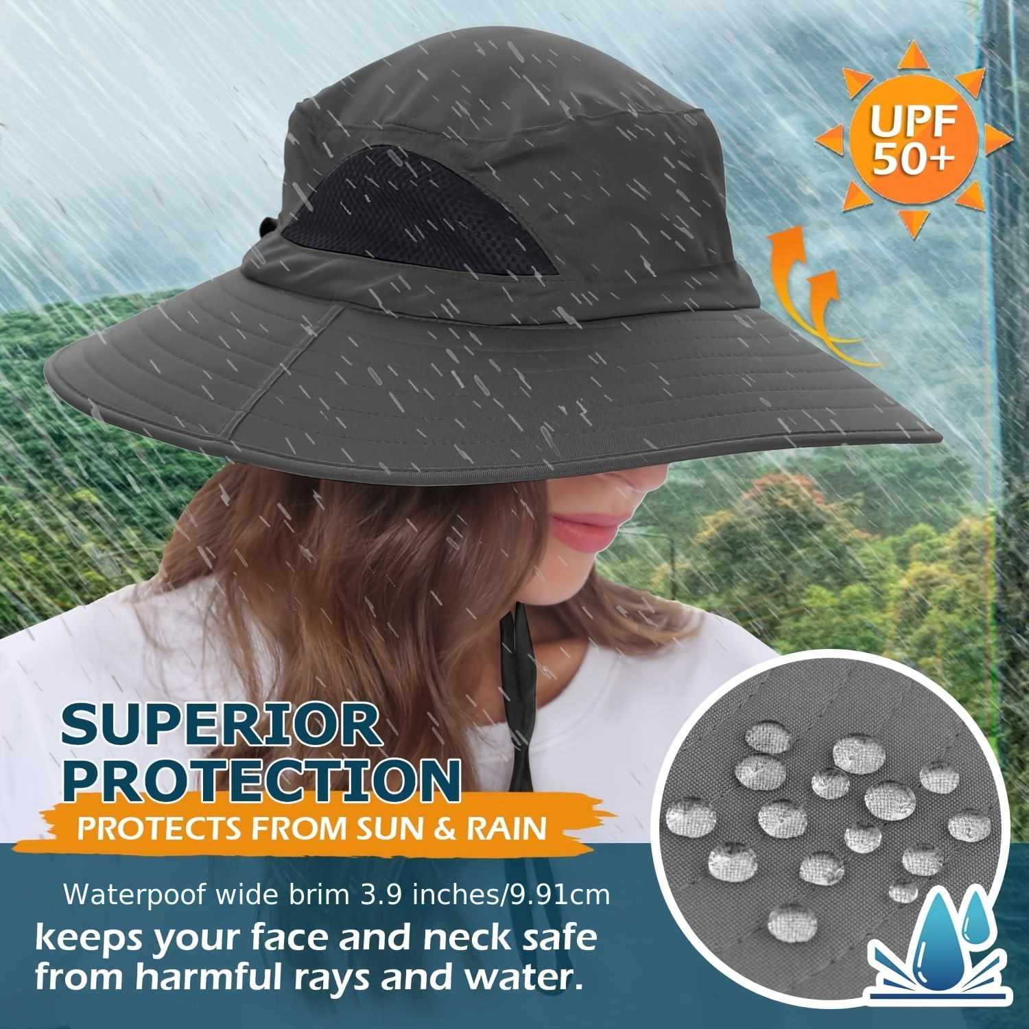 UV Protection Packable Boonie for Men and Women, Lightweight