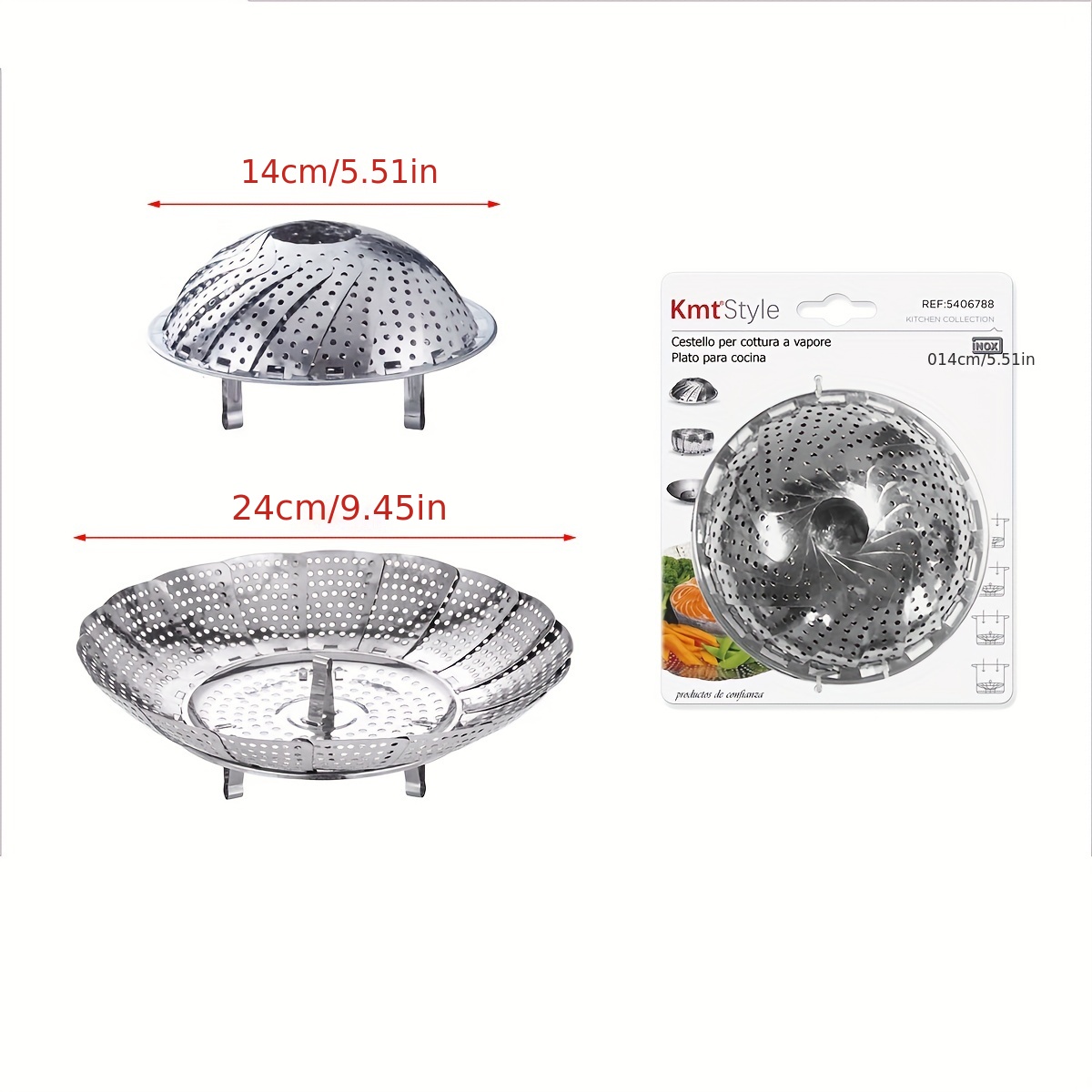 Collapsible Stainless Steel Food Steamer Basket For - Temu