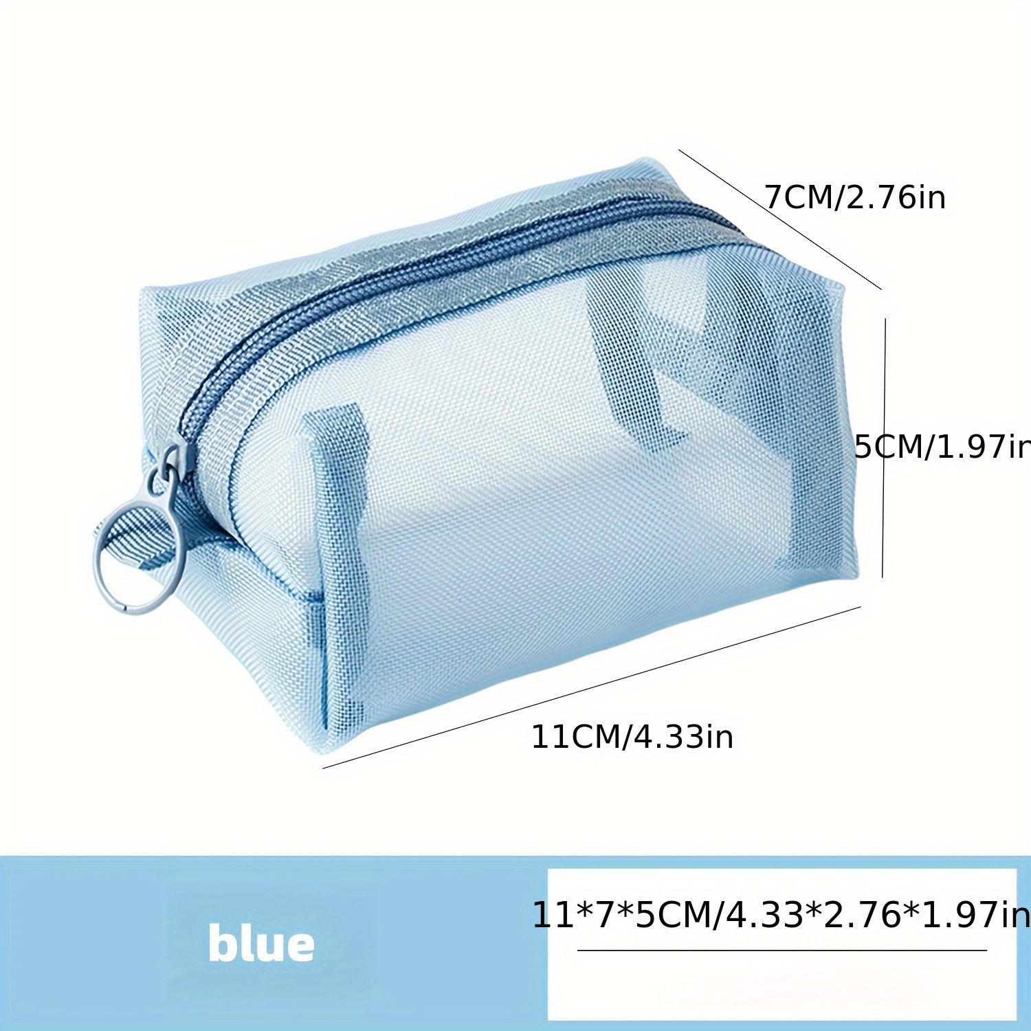 TEMU Mini Zipper Storage Bag, Nylon Mesh Cosmetic Pouch With Large Capacity For , Keys, Lipstick - Portable Organizer, Hand Wash Only, , Portable
