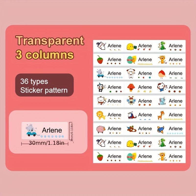 Personalized Waterproof Name Sticker Transparent Label Office School Stationery