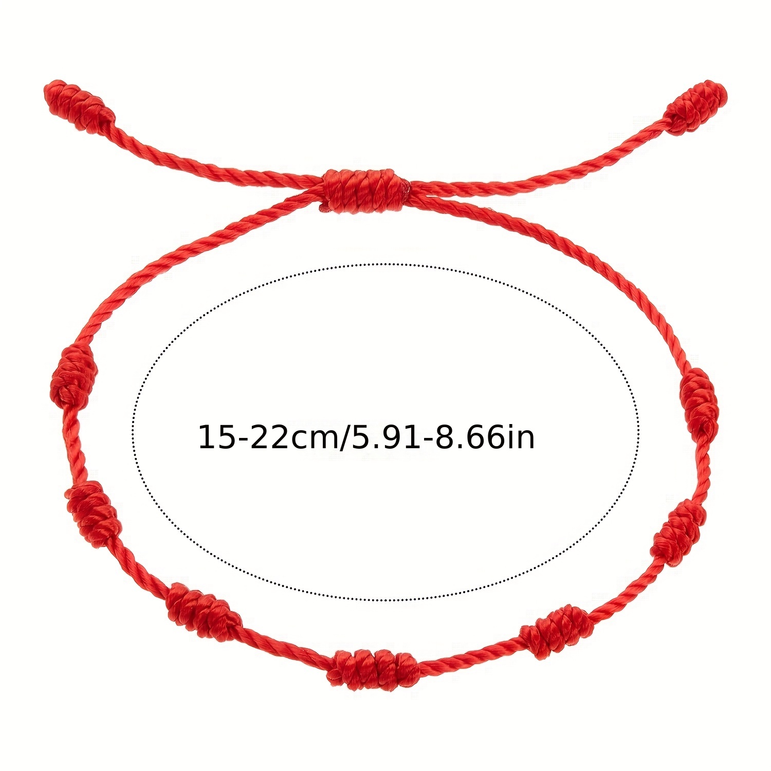 6pcs Classic Simple Red Braided Rope Adjustable Bracelet Set