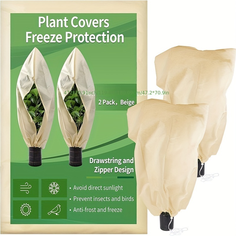 180x120cm couverture de plantes chaudes d'hiver, arbustes, sac de  protection des plantes, Cour anti - gel, petits arbres contre le froid