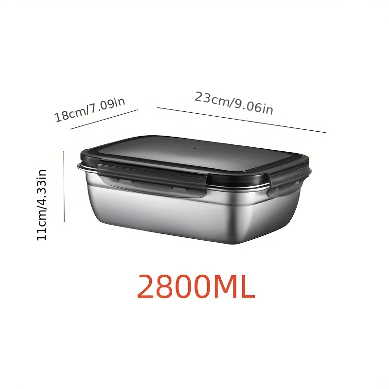 Sus 304 Stainless Steel Food Storage Airtight Container With Lid,  Refrigerator Food Storage Box, For Lunch, Meal Prep, Fruit Salad, For Home  And Kitchen, Home Supplies - Temu