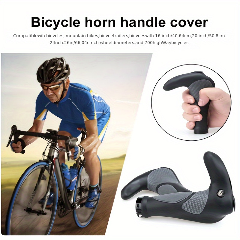 

1 Pair Bicycle Handlebar Grip Covers, Tpr Rubber Bike Grip Cover, Ergonomic Anti-slip For Bicycle Mountain Bike Grips
