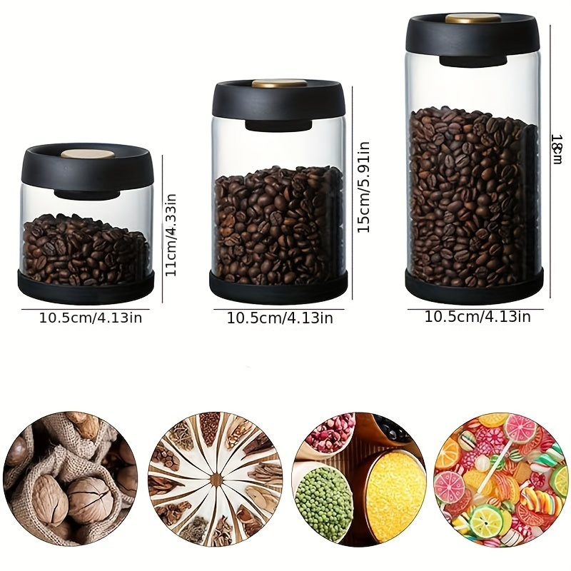 1pc storage container coffee bean vacuum sealed glass   pressure pump   moisture proof   for coffee beans tea nuts and grain kitchen organizers and storage kitchen accessories details 1