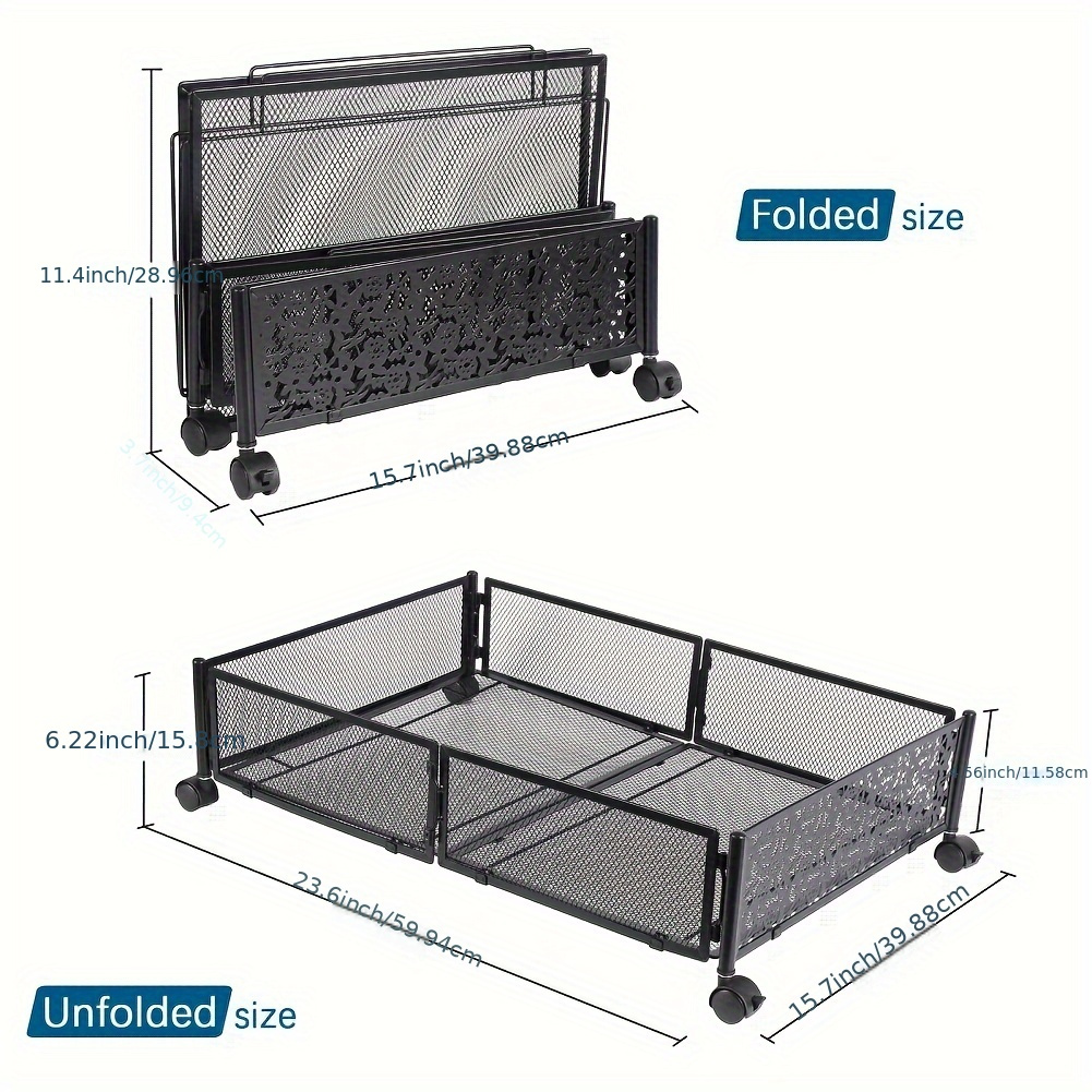 

2pcs Under Bed Storage Cabinets With Wheels Under Bed Storage Containers Large Metal Foldable Under Bed Drawers Shoe Storage Organizer Clothes With Wheels