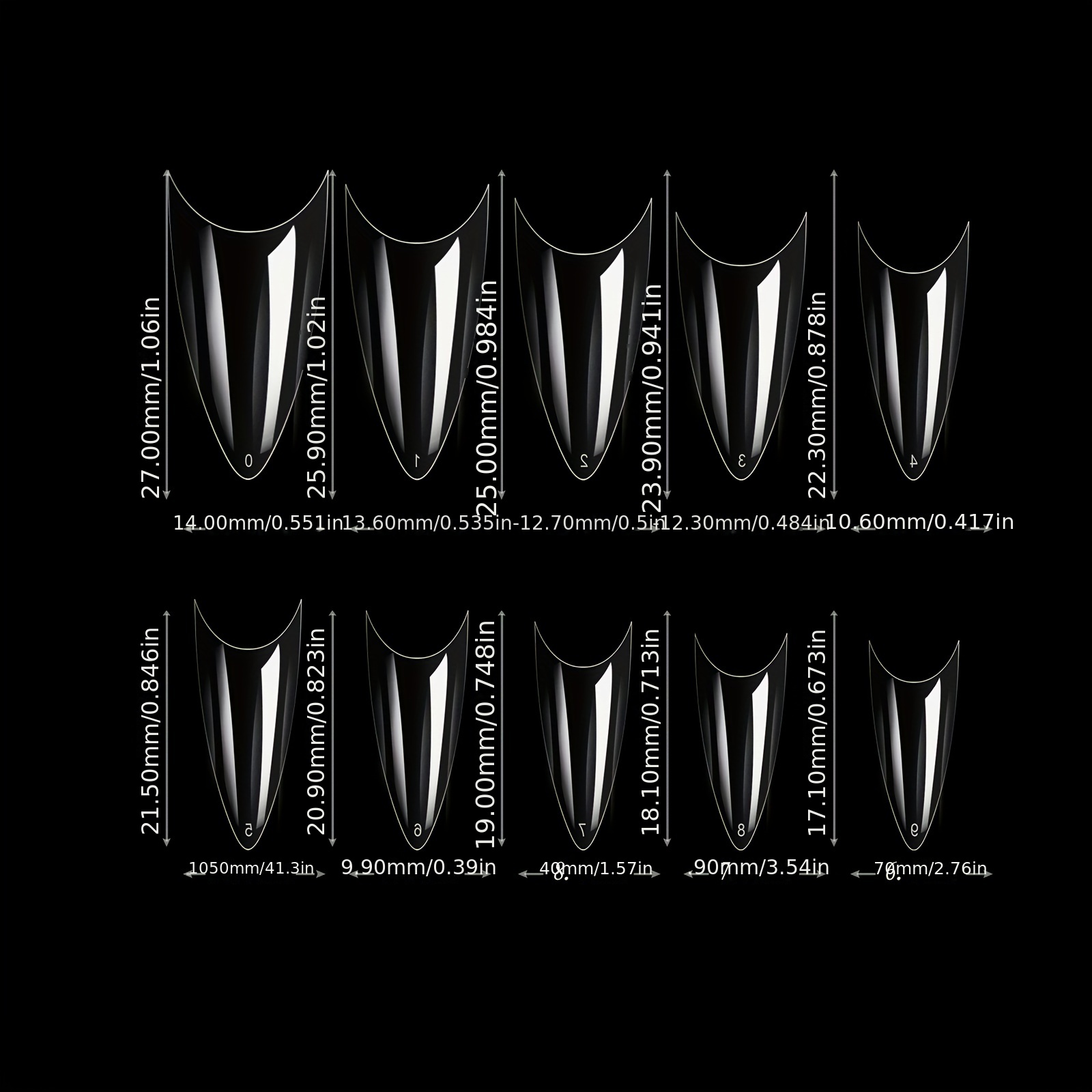 E-shop 500 Stk. Panzer-Spitze Französische Stil Spitzförmige Kunstnagelspitzen in Natürlicher Klarer Farbe