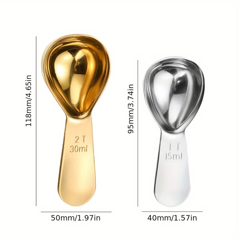 stainless steel coffee powder spoon with baking tool for measuring coffee beans details 6