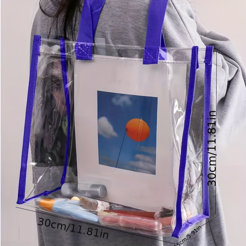 Color Transparent Pvc Waterproof Beach Bag Large Capacity - Temu