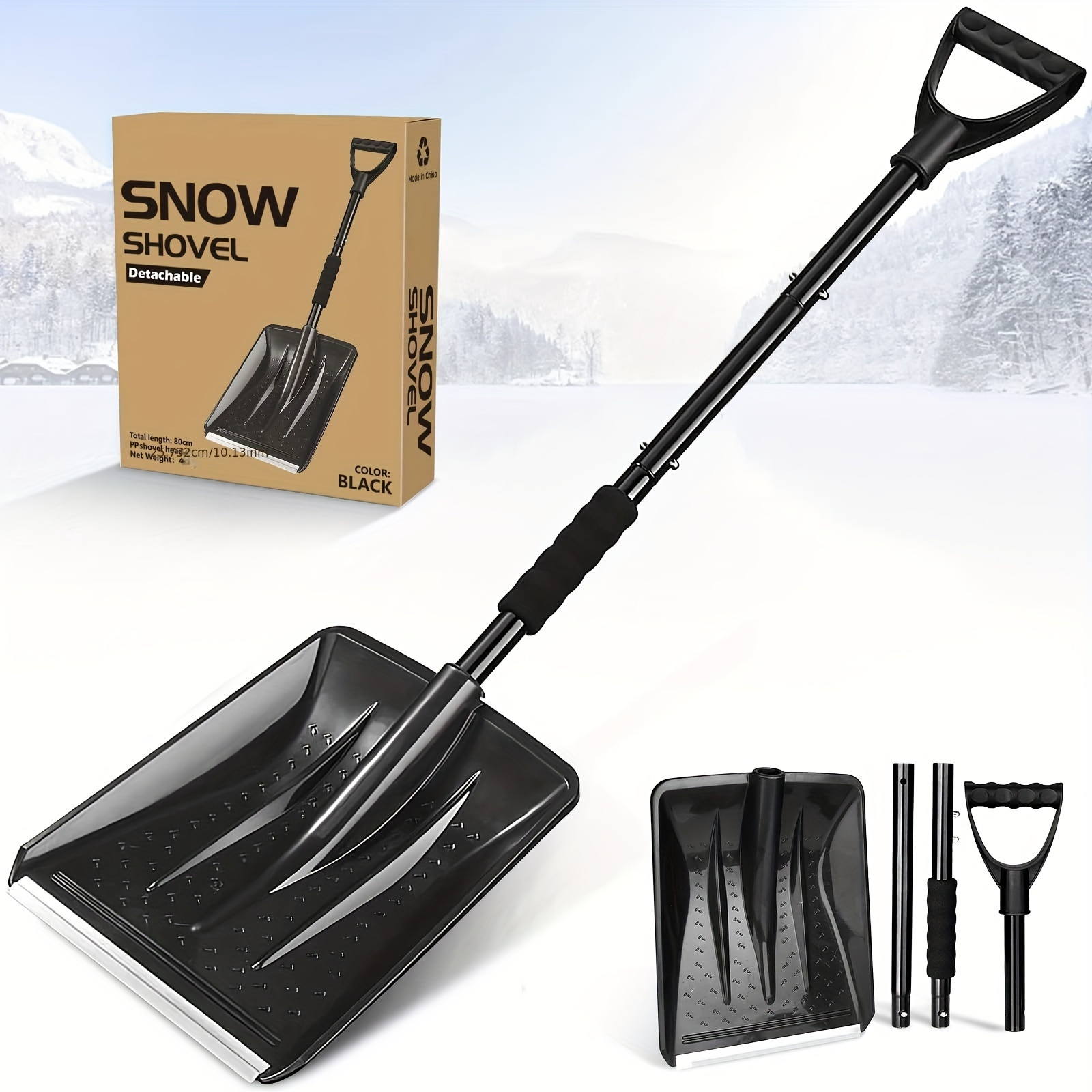 Abnehmbare Schneeschaufel 3-in-1 fürs Auto, abnehmbare Autoschneeschaufel,  Werkzeuge zur Schnee- und Eisentfernung Sale - Banggood Deutschland Mobile