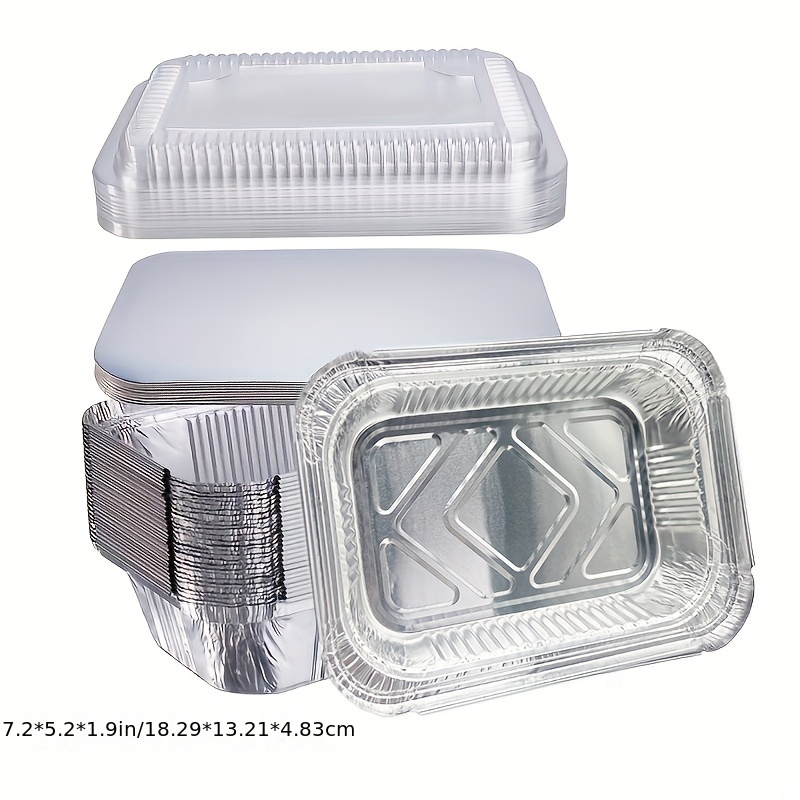 20pcs Disposable Aluminum Foil Baking Pans, 7.2''x 5.2'' X 1.9
