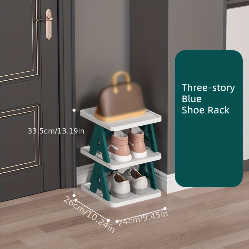 1pc Blue 9-tier Easy-to-assemble Shoe Rack With Adjustable Shelves