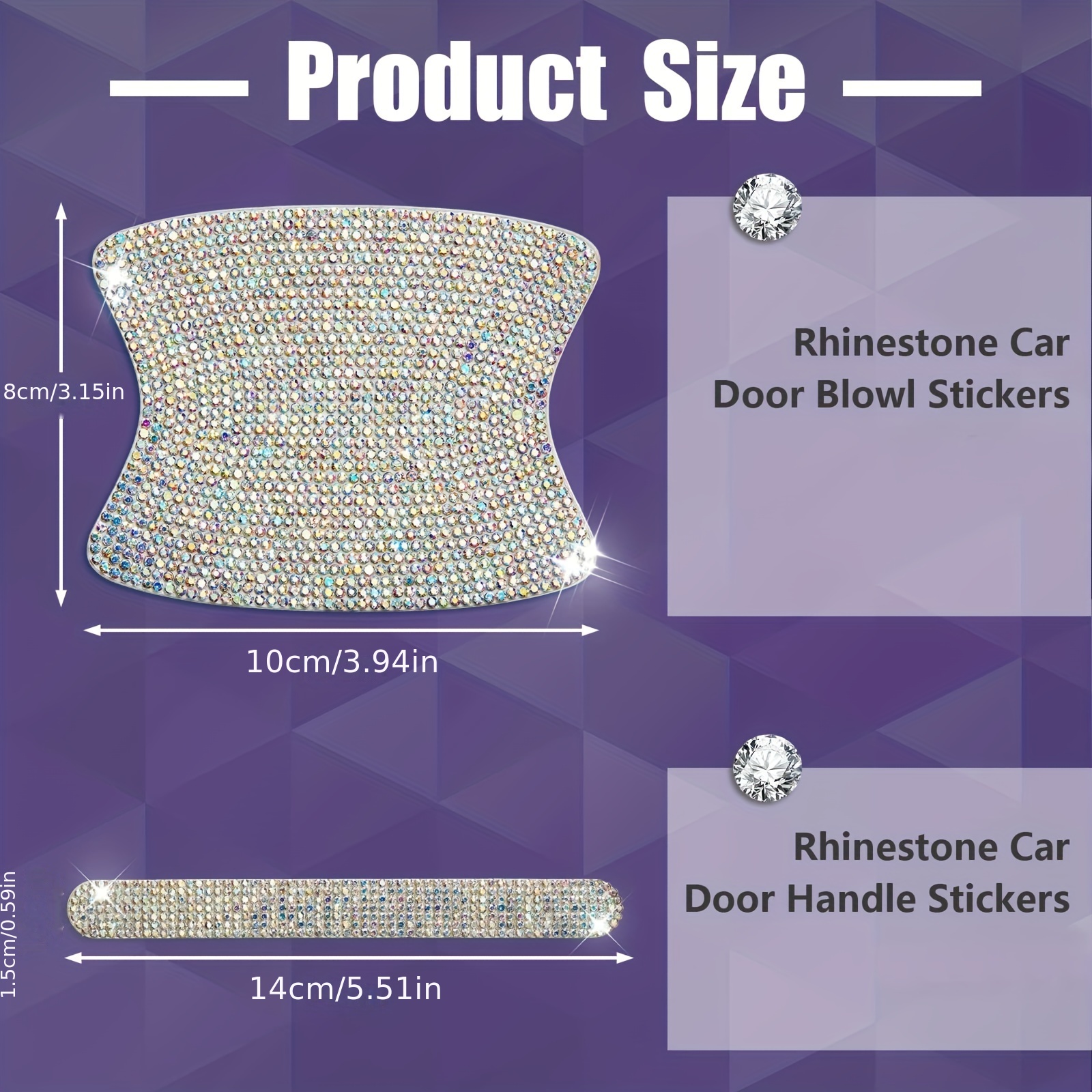 Bling Car Door Handle Protector Stickers crystal Rhinestone - Temu