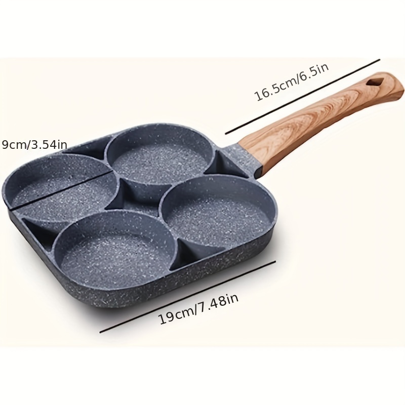 4 Cup Egg Frying Pan - Non Stick Egg Pans Divided Egg Cooker Frying Pan -  Aluminium Alloy Fried Egg Burger Pan for Breakfast,Pancake,Poached Egg 