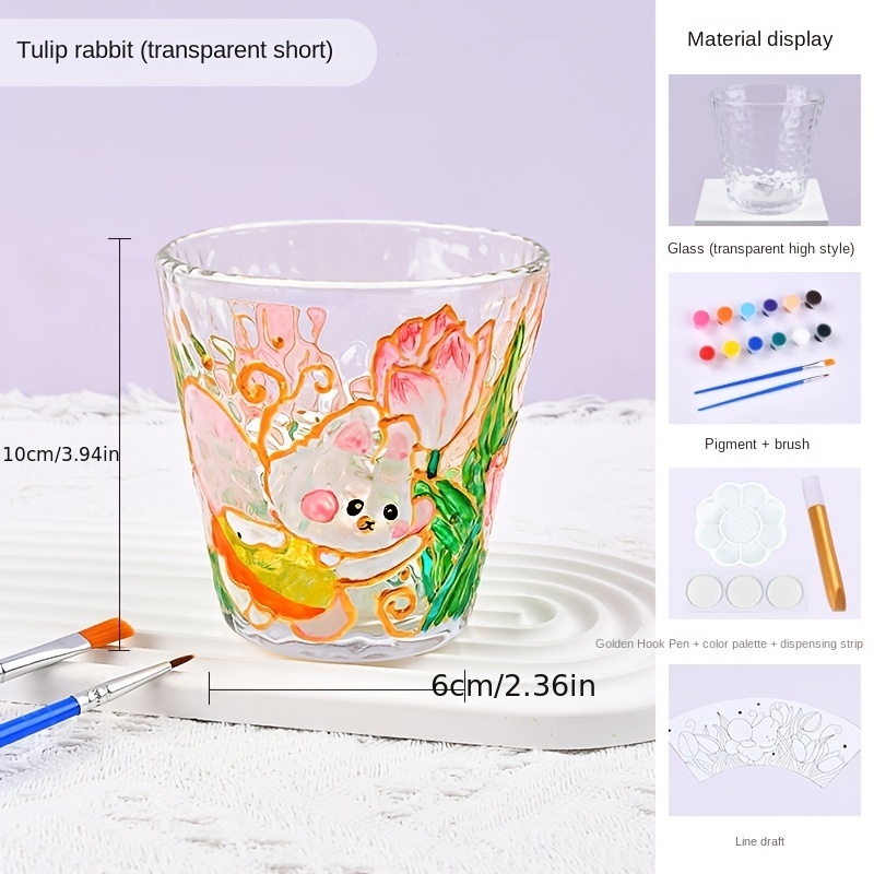 Hand Drawn Glass Cup Diy handmade Stained Glass Painting - Temu