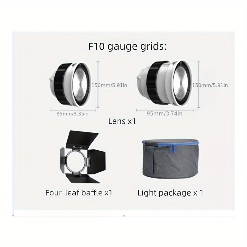 עדשת ריכוז פרנל f20/f10 - מצביע אור זום בעמודה של 4 דף לצילום, יעילות אופטיקלית, אביזרי צילום יצירתיים, שליטה מהירה באור, התקנה ללא סוללה, תצוגת תאור מבוקרת, ציוד צילום מקצועי, אפשרויות התקנה מגוונות פרטים 7