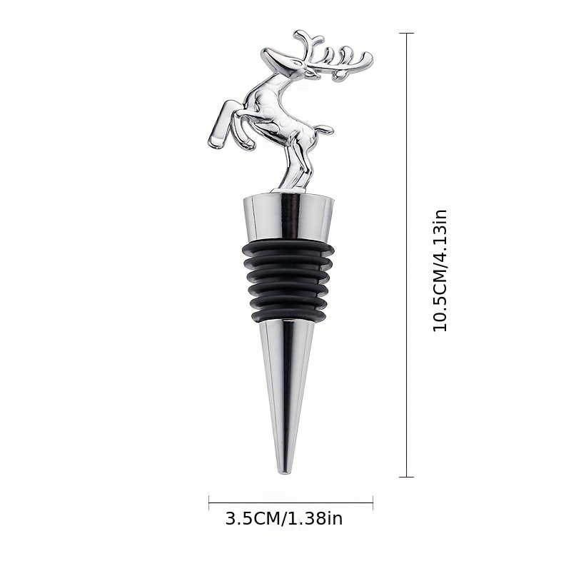 4pcs Christmas Wine Stoppers, Deer, Tree, Snowman Design