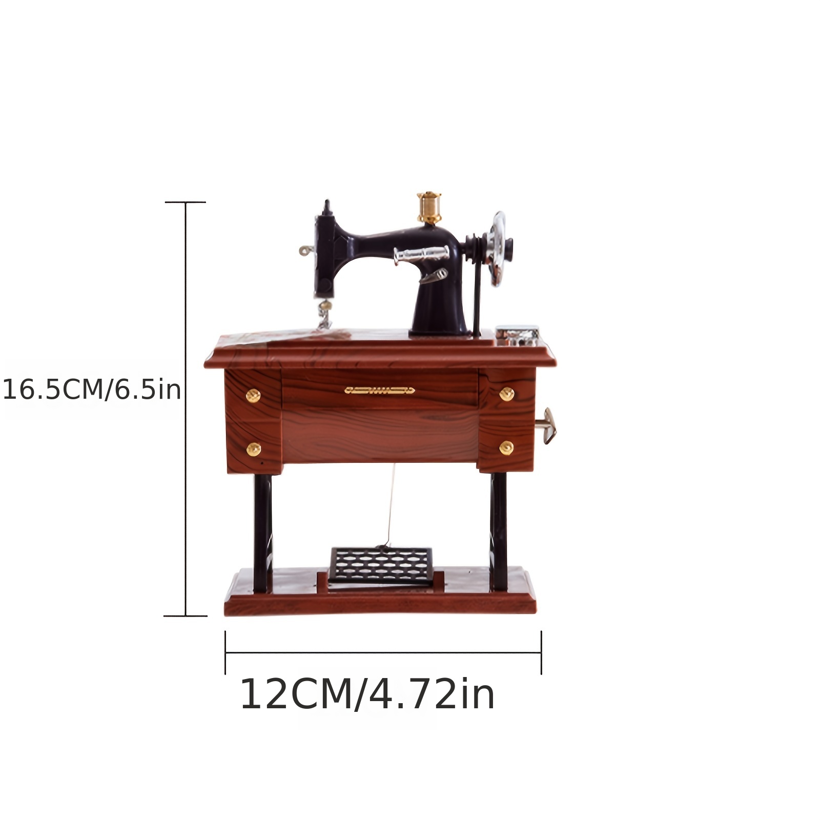 G Ganen Musical Sewing Machine Music Box Vintage Look (Brown-1)