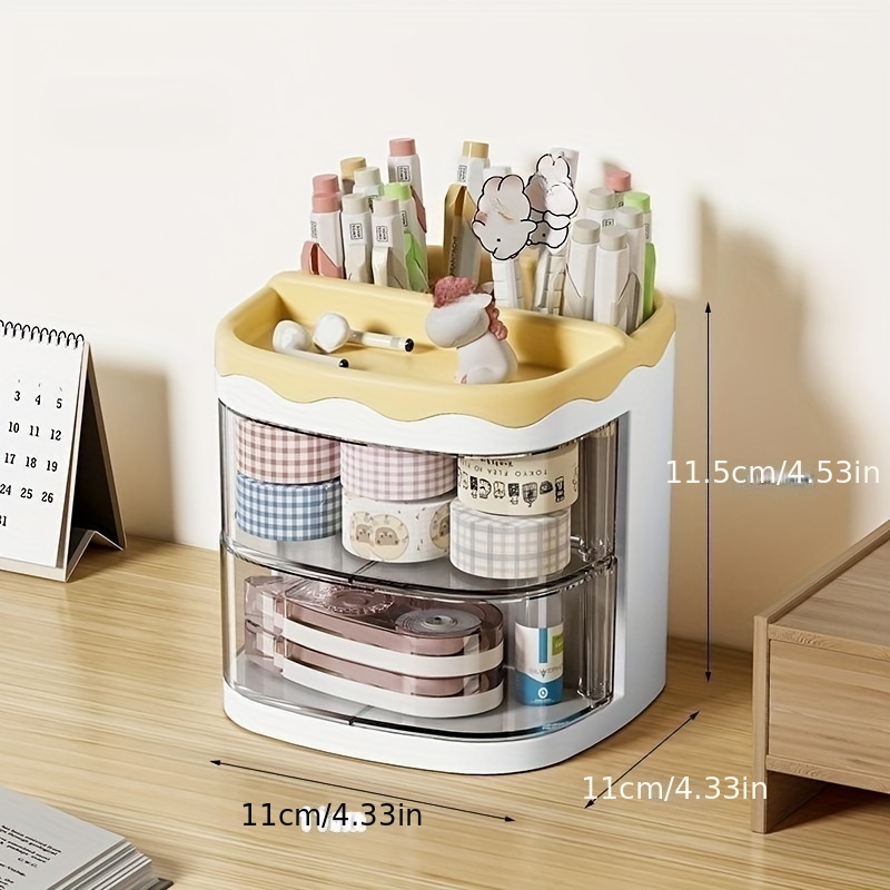 Double Layer Desktop Stationery Rack Storage Holder Multi - Temu